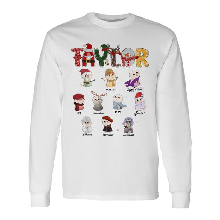 Christmas Taylor Santa First Name Personalized Xmas Long Sleeve T-Shirt