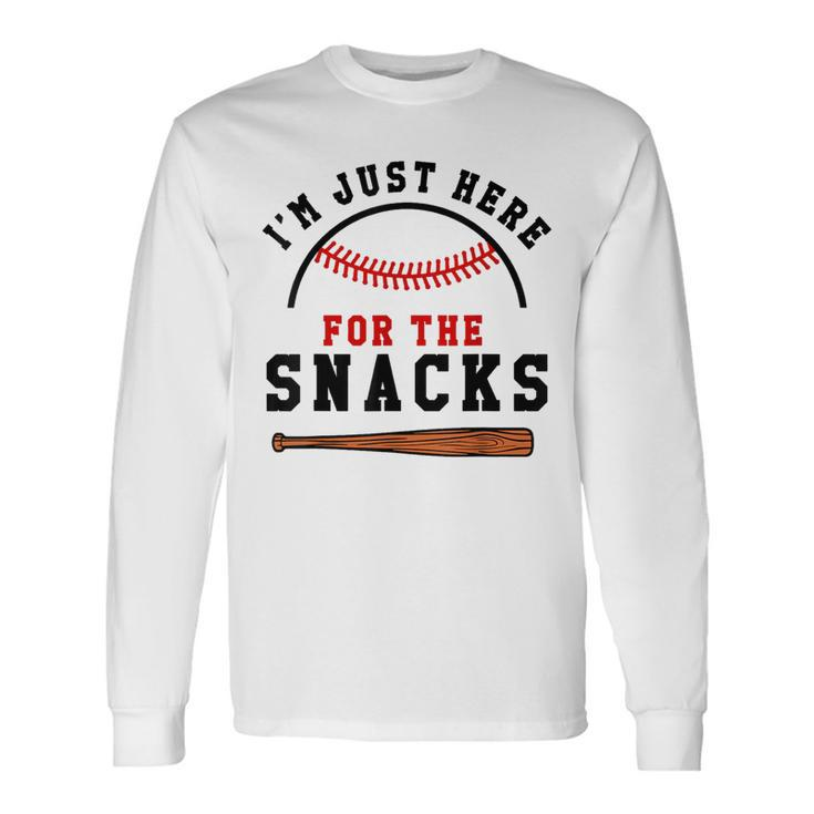 Fantasy Baseball League I'm Just Here For The Snacks Long Sleeve T-Shirt