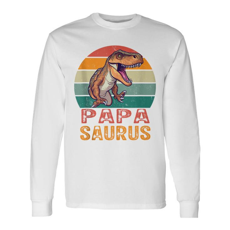 Grandpa Papasaurus Family T-Rex Dinosaur Fathers Days Long Sleeve T-Shirt