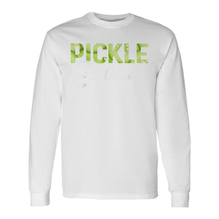 Pickle Cucumber Vegan Squad Green Grocer Green Farm Long Sleeve T-Shirt