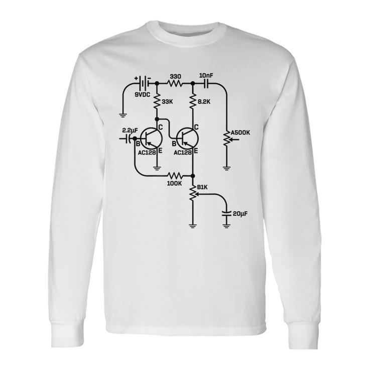 Fuzz Pedal Schematic Diagram Germanium Pnp Circuit Effects Long Sleeve T-Shirt