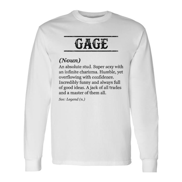 Gage Phrase With Name Definition Customized Men's Long Sleeve T-Shirt
