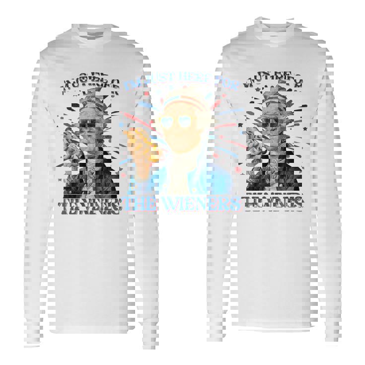 George Washington Hot Dog Just Here For The Wieners Long Sleeve T-Shirt