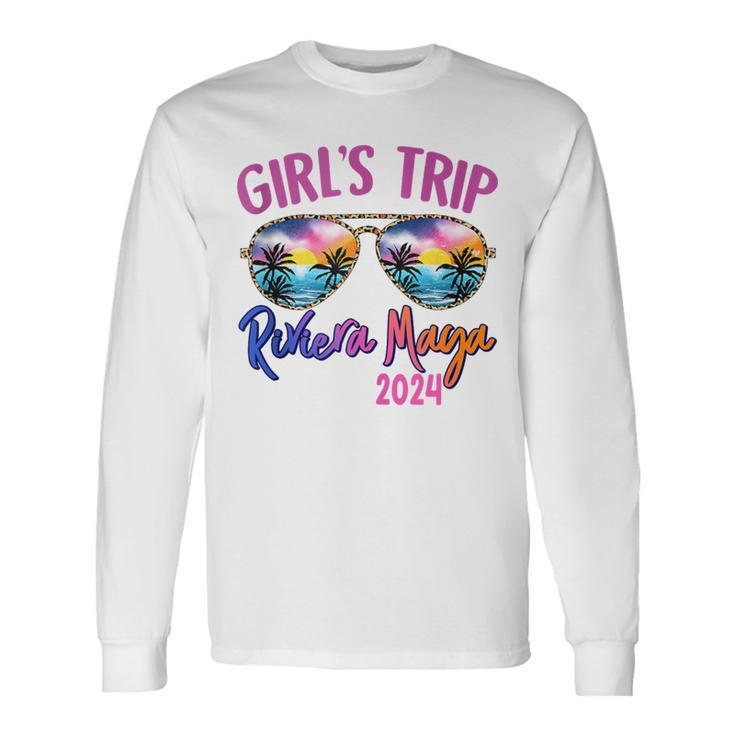 Girls Trip Riviera Maya Mexico 2024 Sunglasses Summer Squad Long Sleeve T-Shirt
