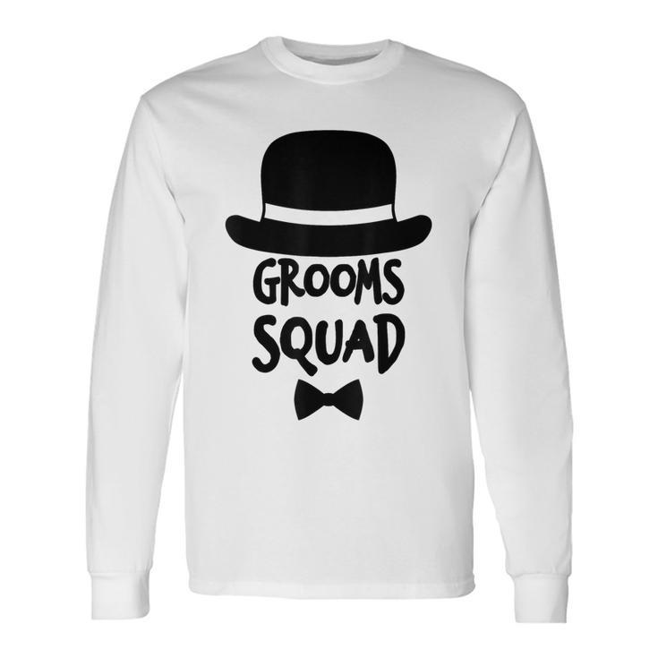 Grooms Squad White For Bachelor Party Long Sleeve T-Shirt