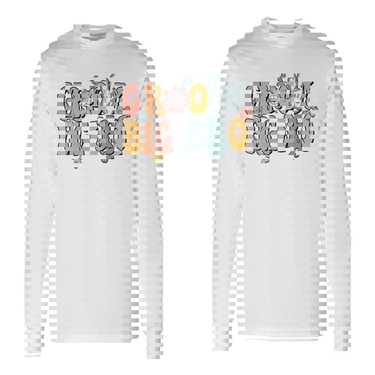 Groovy Big Bro Retro Brother Matching Family 1St Birthday Long Sleeve T-Shirt