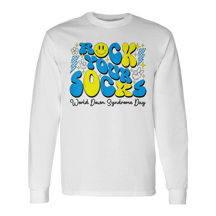 Groovy Rock Your Socks World Down Syndrome Awareness Day Long Sleeve T-Shirt