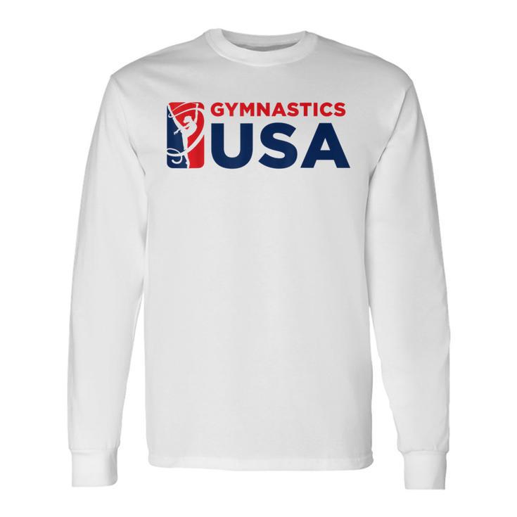 Gymnastics Usa Support The Team Usa Flag Long Sleeve T-Shirt