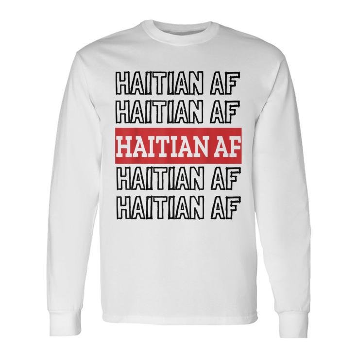 Haitian Af Patriotic Red Blue Haiti Zoe Pride For Flag Day Long Sleeve T-Shirt