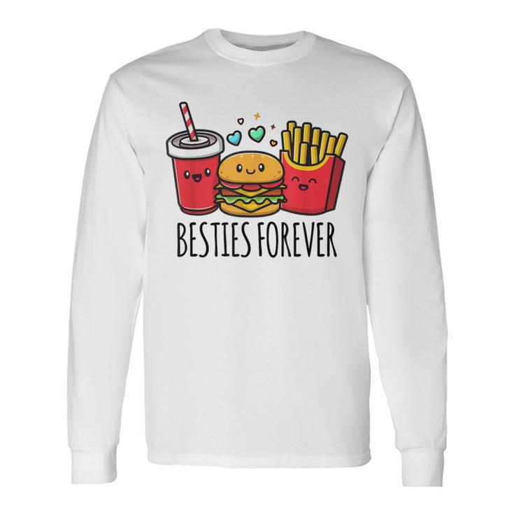 Hamburger French Fries Soda Bff Matching Best Friends Long Sleeve T-Shirt