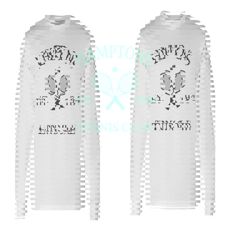 【COMFORT】 Tennis Club Logo Long-Sleeve : White flatlay-leisuretee-white-back-