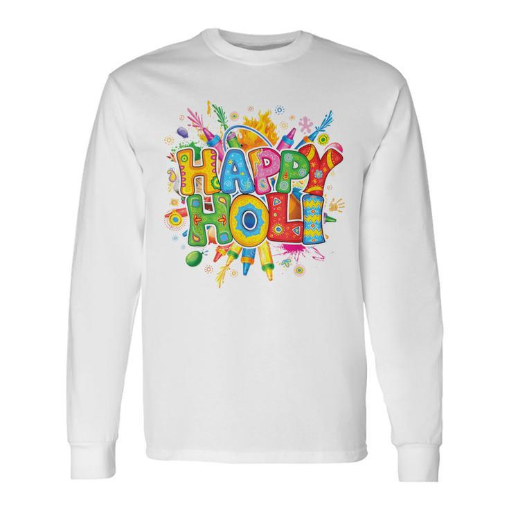 Happy Holi India Colors Festival Spring Toddler Boys Long Sleeve T-Shirt