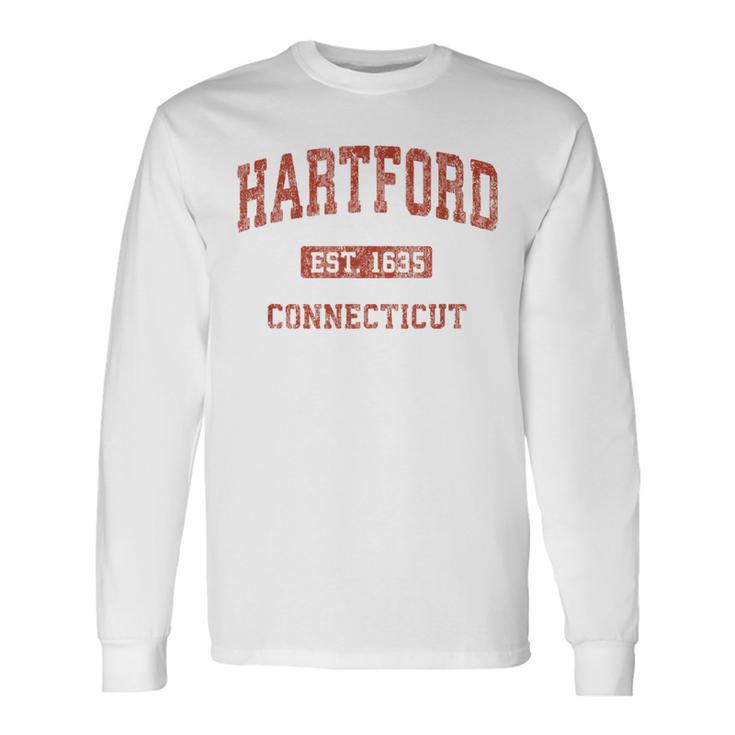 Hartford Connecticut Ct Vintage Athletic Sports Long Sleeve T-Shirt