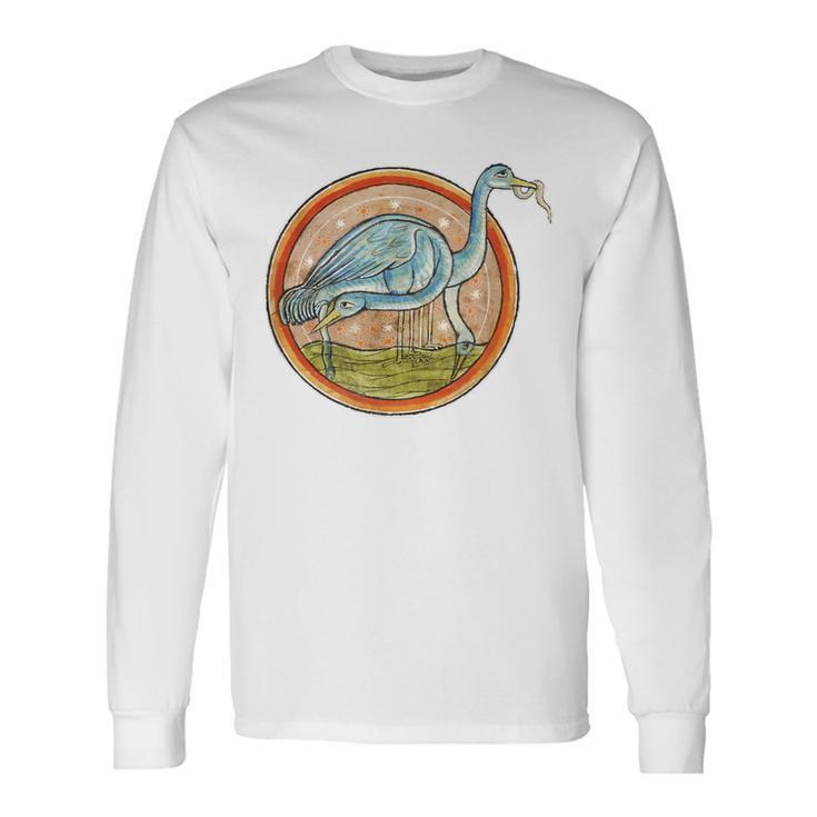 Heron Antique Illustration Ca 1240 Long Sleeve T-Shirt