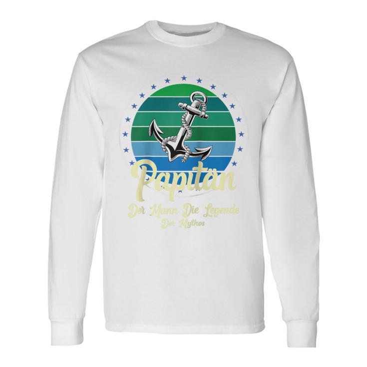 Herren Papitänatertag Bester Papa Anker Norden Kapitänater Papi Raglan Langarmshirts Geschenkideen