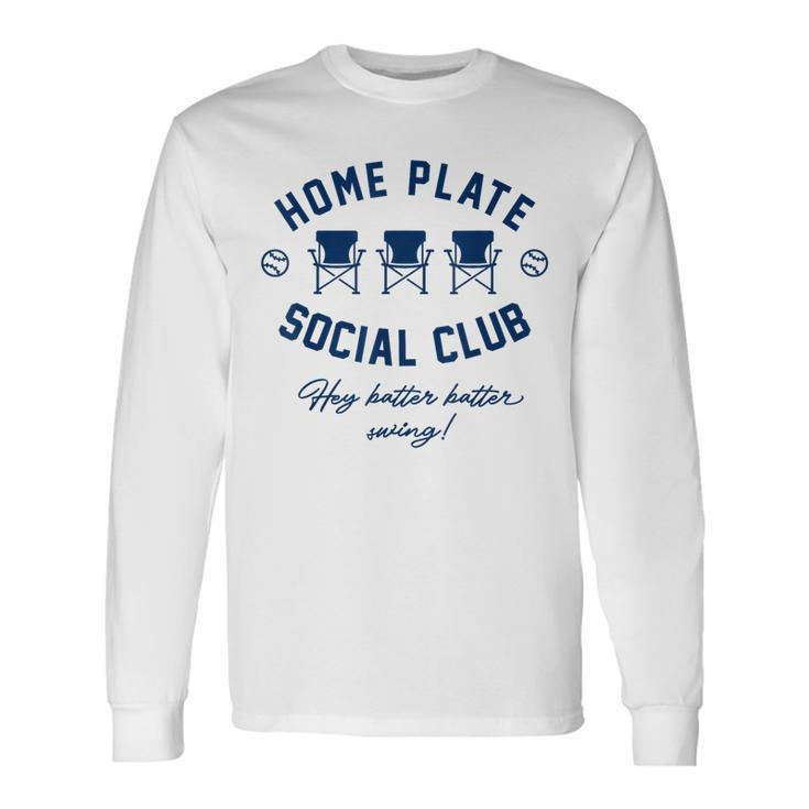 Home Plate Social Club Baseball Or Softball Women Long Sleeve T-Shirt