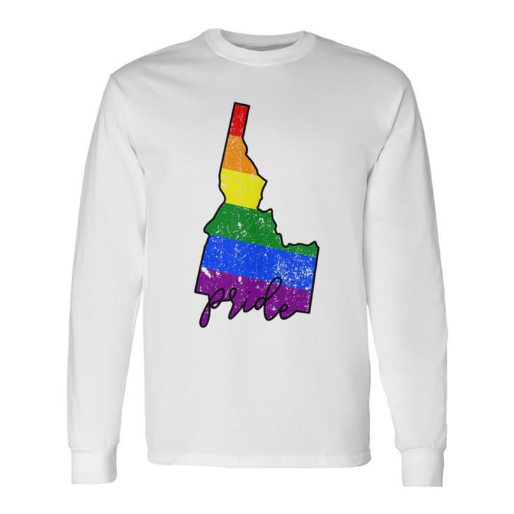 Idaho Gay Pride With Lgbt Flag Ada012a Long Sleeve T-Shirt