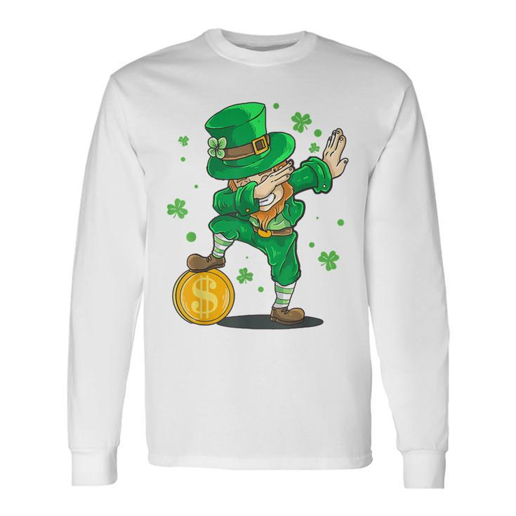 Irish St Patrick Day Dabbing Leprechaun Kid Toddler Boy Long Sleeve T-Shirt Gifts ideas