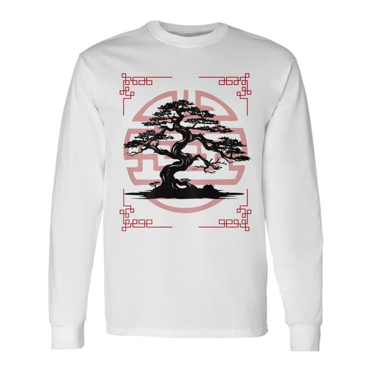 Japanese Bonsai Asia China Aesthetic Urban Streetwear Vintage Long Sleeve T-Shirt