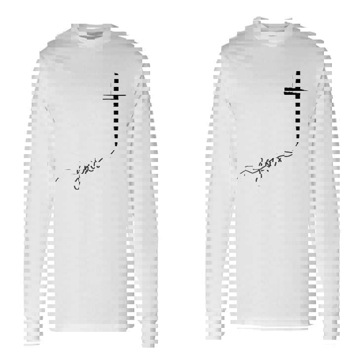 Jésus Avec Croix Chrétienne T-shirt à manches longues