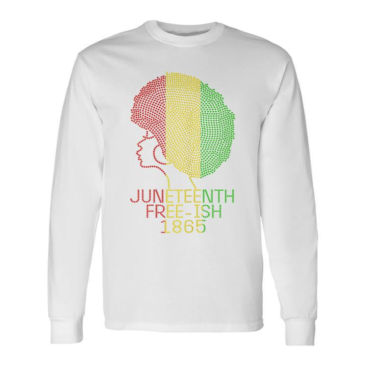 Junenth Celebrate 1865 Freedom Day Rhinestone Black Women Long Sleeve T-Shirt