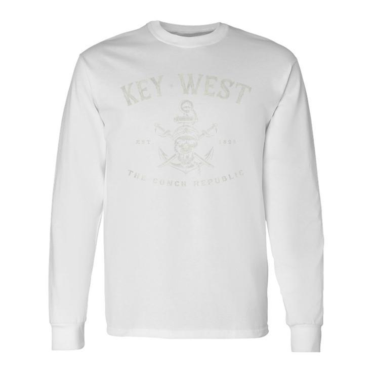 Key West Fl Rebel Pirate Boating Scuba Fishing Gear Long Sleeve T-Shirt