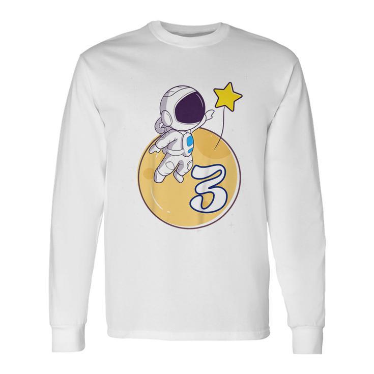 Kinder Astronaut Weltraum 3 Jahre Mond Planeten 3 Geburtstag Langarmshirts Geschenkideen