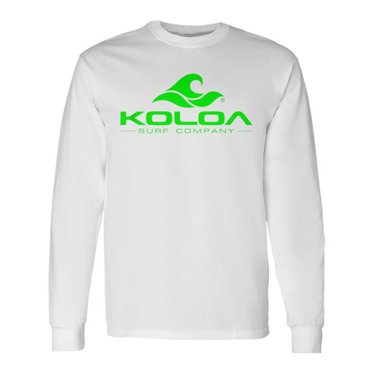 Koloa Surf Classic Wave Green Logo Long Sleeve T-Shirt