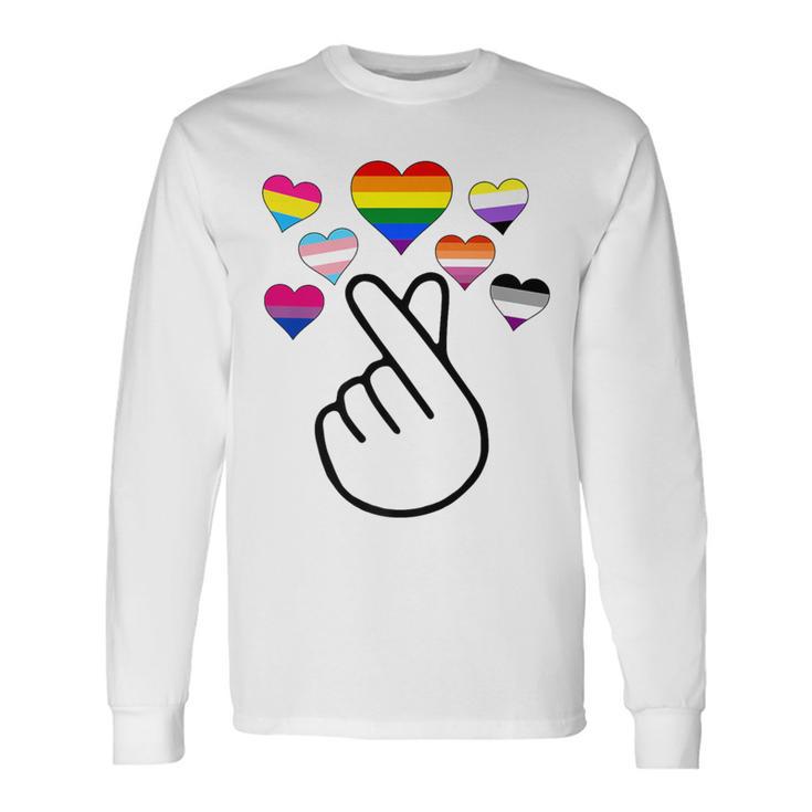 Kpop Gay Pride Lgbt Trans Pan Bisexual Nonbinary Lesbian Ace Long Sleeve T-Shirt