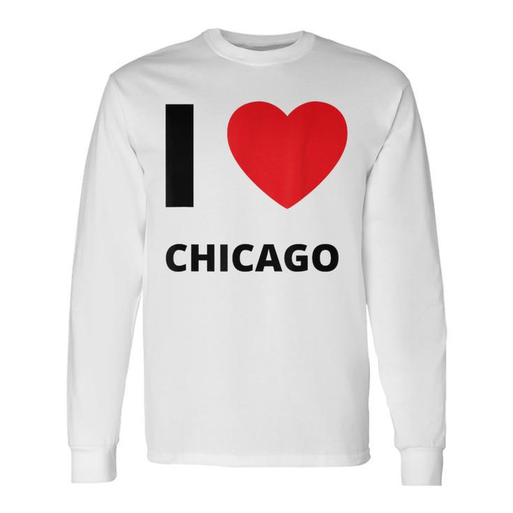 I Love Chicago Heart Illinois Love Fan Apparel Long Sleeve T-Shirt