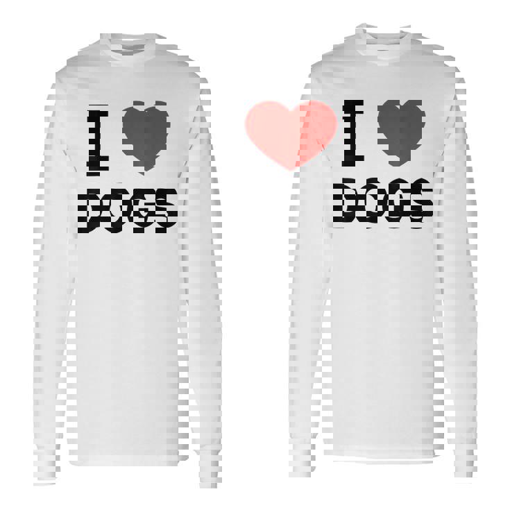 I Love Dogs Amante De Los Perros Retro I Heart Dogs Camiseta de manga larga