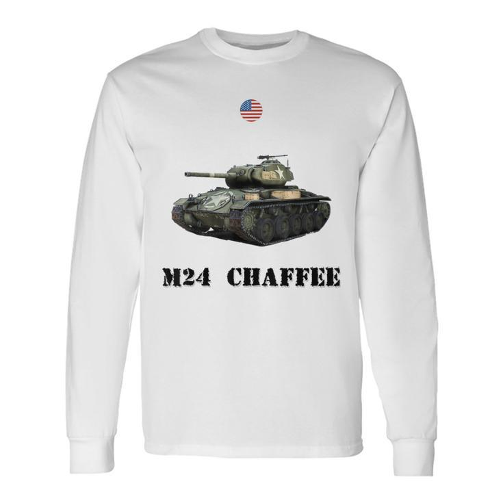 The M24 Chaffee Usa Light Tank Ww2 Military Machinery Long Sleeve T-Shirt Gifts ideas