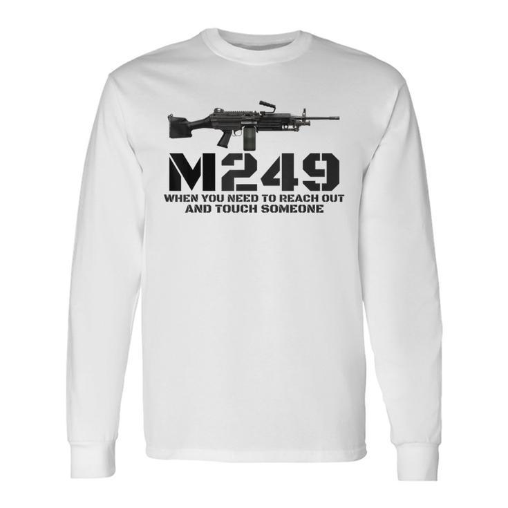 M249 Machine Gun Love 2Nd Amendment Adult Pro Gun Army Long Sleeve T-Shirt