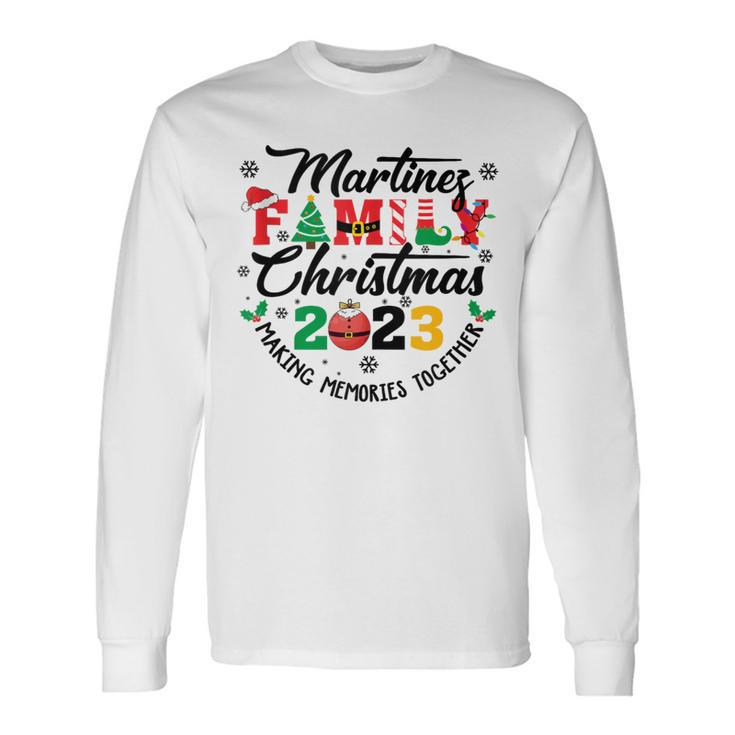 Martinez Family Name Christmas Matching Surname Xmas Long Sleeve T-Shirt