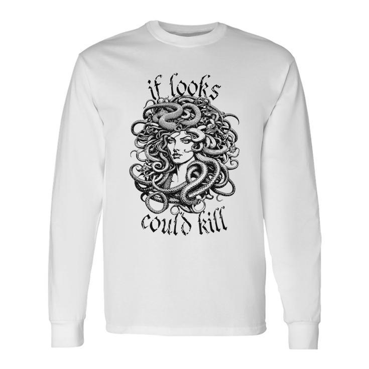 Medusa Greek Mythology Gorgon Pun Long Sleeve T-Shirt