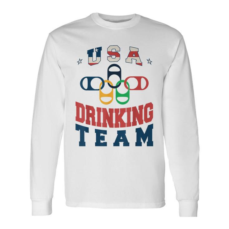 Merica Usa Drinking Team Patriotic Usa America Long Sleeve T-Shirt