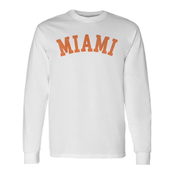 Miami Fl Throwback Sporty Classic Long Sleeve T-Shirt