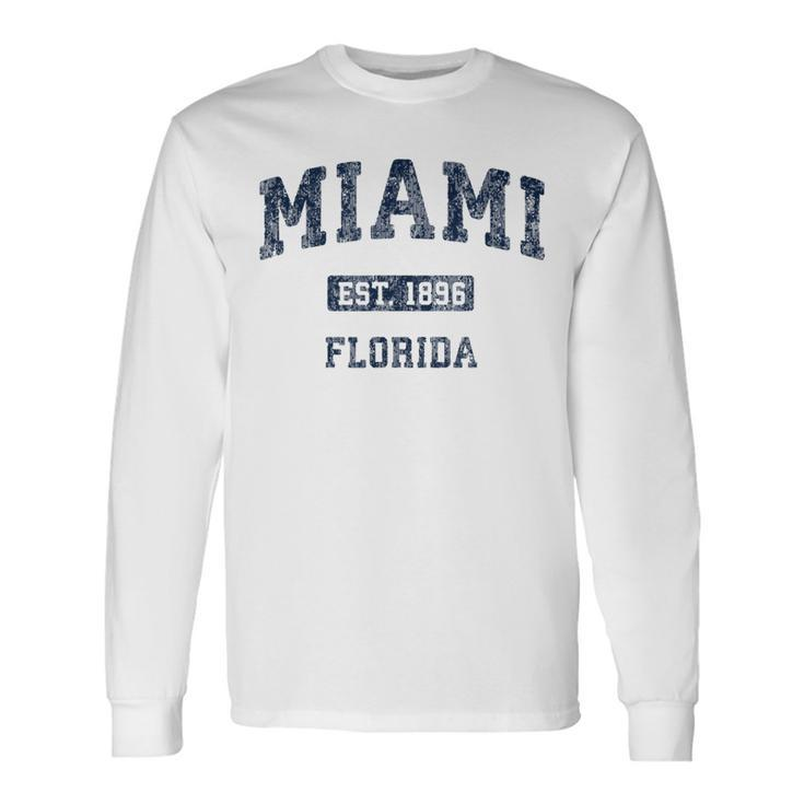 Miami Florida Fl Vintage Athletic Sports Long Sleeve T-Shirt Gifts ideas