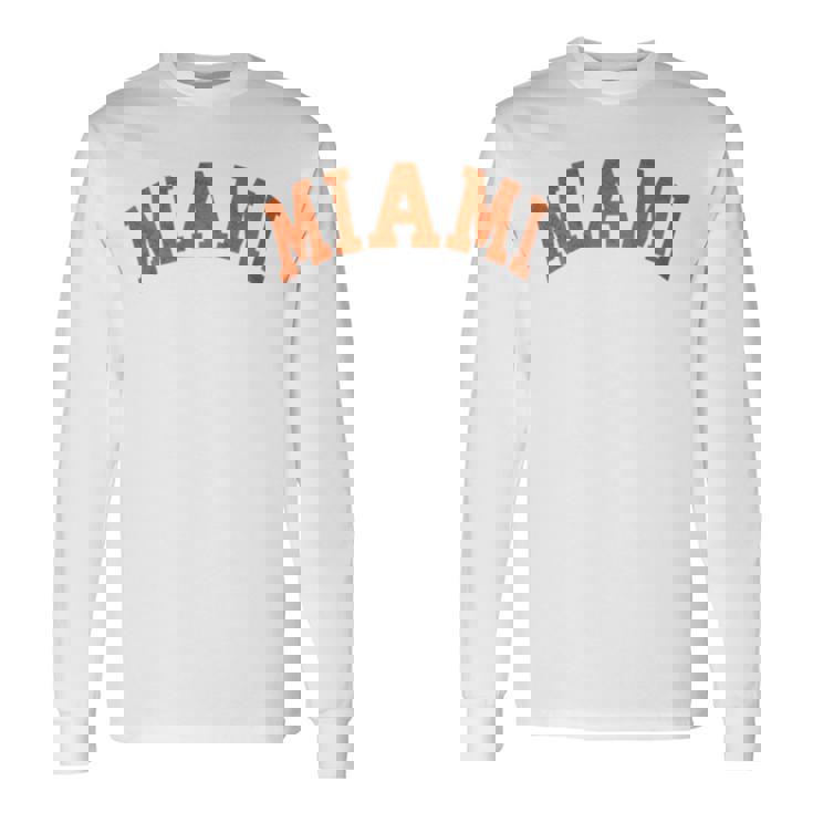 Miami Florida Retro Vintage Weathered Long Sleeve T-Shirt