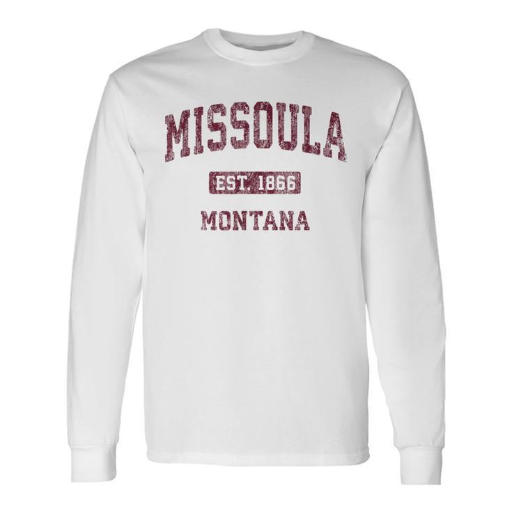 Missoula Montana Mt Vintage Athletic Sports Long Sleeve T-Shirt