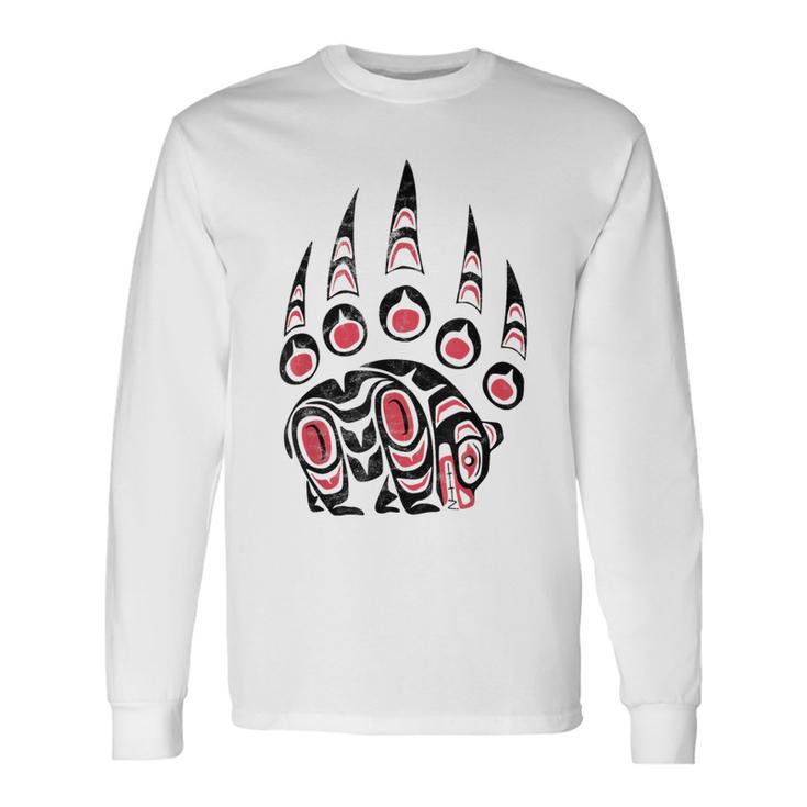 Native American Bear Claw Tribal Indian Native Long Sleeve T-Shirt