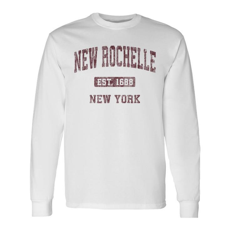 New Rochelle New York Ny Vintage Athletic Sports Long Sleeve T-Shirt Gifts ideas