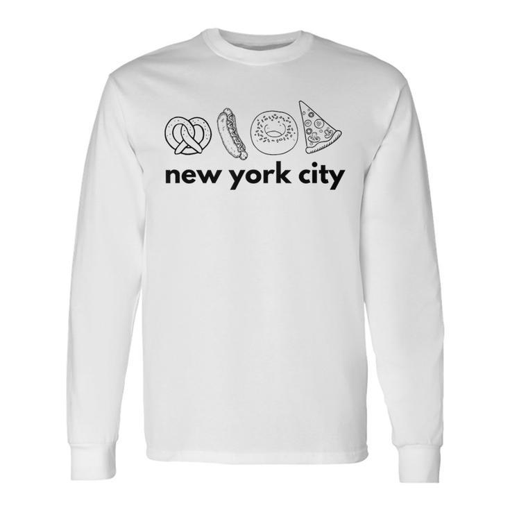 New York City Foods Pretzel Bagel Pizza Hot Dog Cute Nyc Long Sleeve T-Shirt Gifts ideas