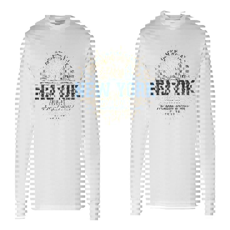 New York Estados Unidos Estilo Retrointage Nueva York Camiseta de manga larga