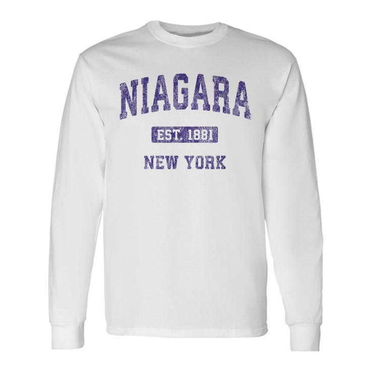 Niagara New York Ny Vintage Athletic Sports Long Sleeve T-Shirt