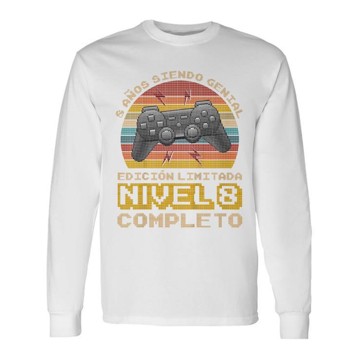 Niños Regalo De Cumpleaños 8 Años Gamer Nivel 8 Completo Camiseta de manga larga