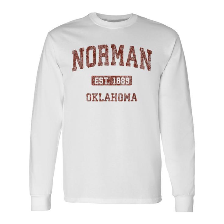 Norman Oklahoma Ok Vintage Athletic Sports Long Sleeve T-Shirt