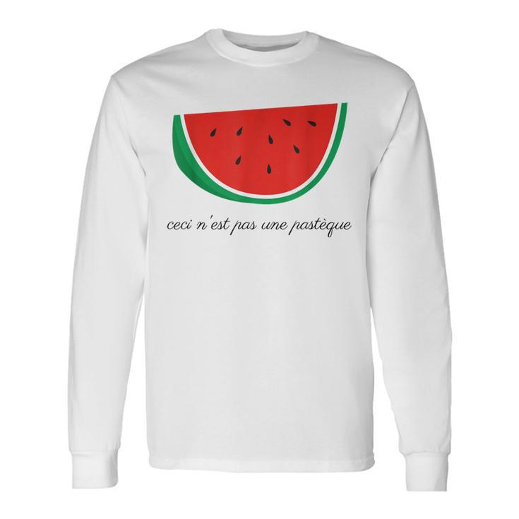 This Is Not A Watermelon Palestine Flag French Version Long Sleeve T-Shirt