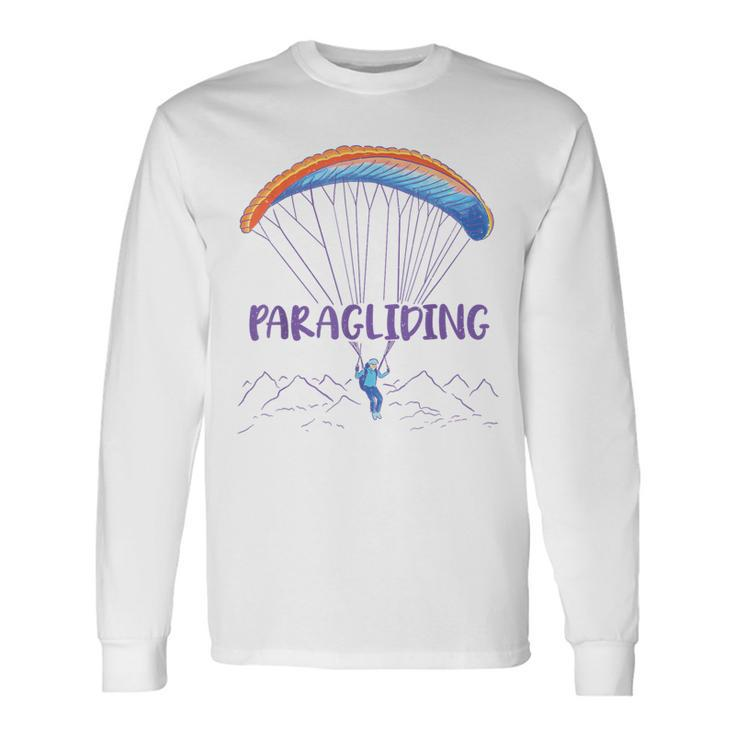Paraglider Text Auf Parachute Mit Paraglider Flies In Gray Langarmshirts Geschenkideen
