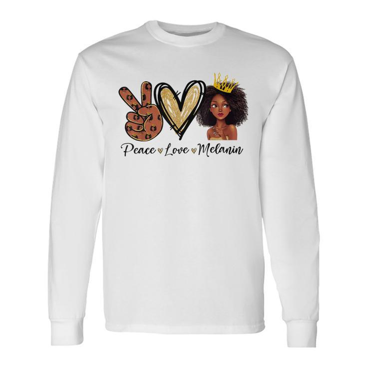 Peace Love Melanin Sugar Afro Black Brown Girls Pride Long Sleeve T-Shirt Gifts ideas